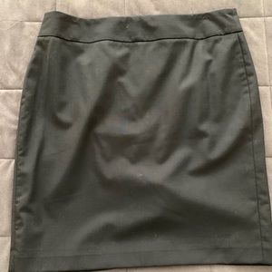 Black, back zip pencil skirt